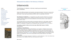 Desktop Screenshot of dictionaryofurbanism.com
